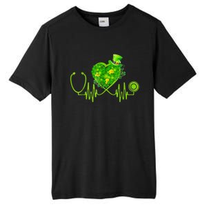 Stethoscope Heartbeat Nurse Doctor St Patricks Day Clover Tall Fusion ChromaSoft Performance T-Shirt