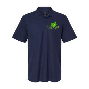 Stethoscope Heartbeat Nurse Doctor St Patricks Day Clover Softstyle Adult Sport Polo