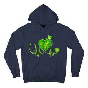 Stethoscope Heartbeat Nurse Doctor St Patricks Day Clover Tall Hoodie