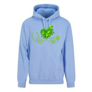 Stethoscope Heartbeat Nurse Doctor St Patricks Day Clover Unisex Surf Hoodie