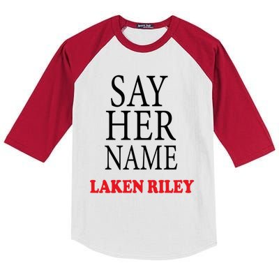 Say Her Name Laken Riley Kids Colorblock Raglan Jersey