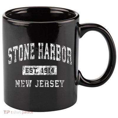 Stone Harbor New Jersey Nj Vintage Established 11oz C Handle Ceramic Mug