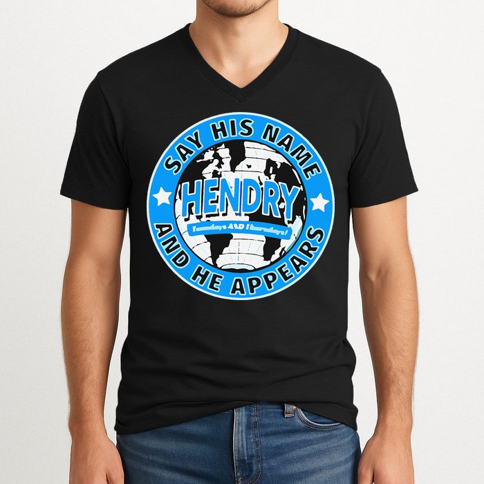 Say His Name And He Appears Joe Hendry V-Neck T-Shirt