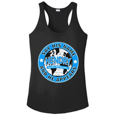 Say His Name And He Appears Joe Hendry Ladies PosiCharge Competitor Racerback Tank