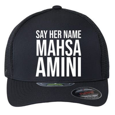 Say Her Name Mahsa Amini Flexfit Unipanel Trucker Cap