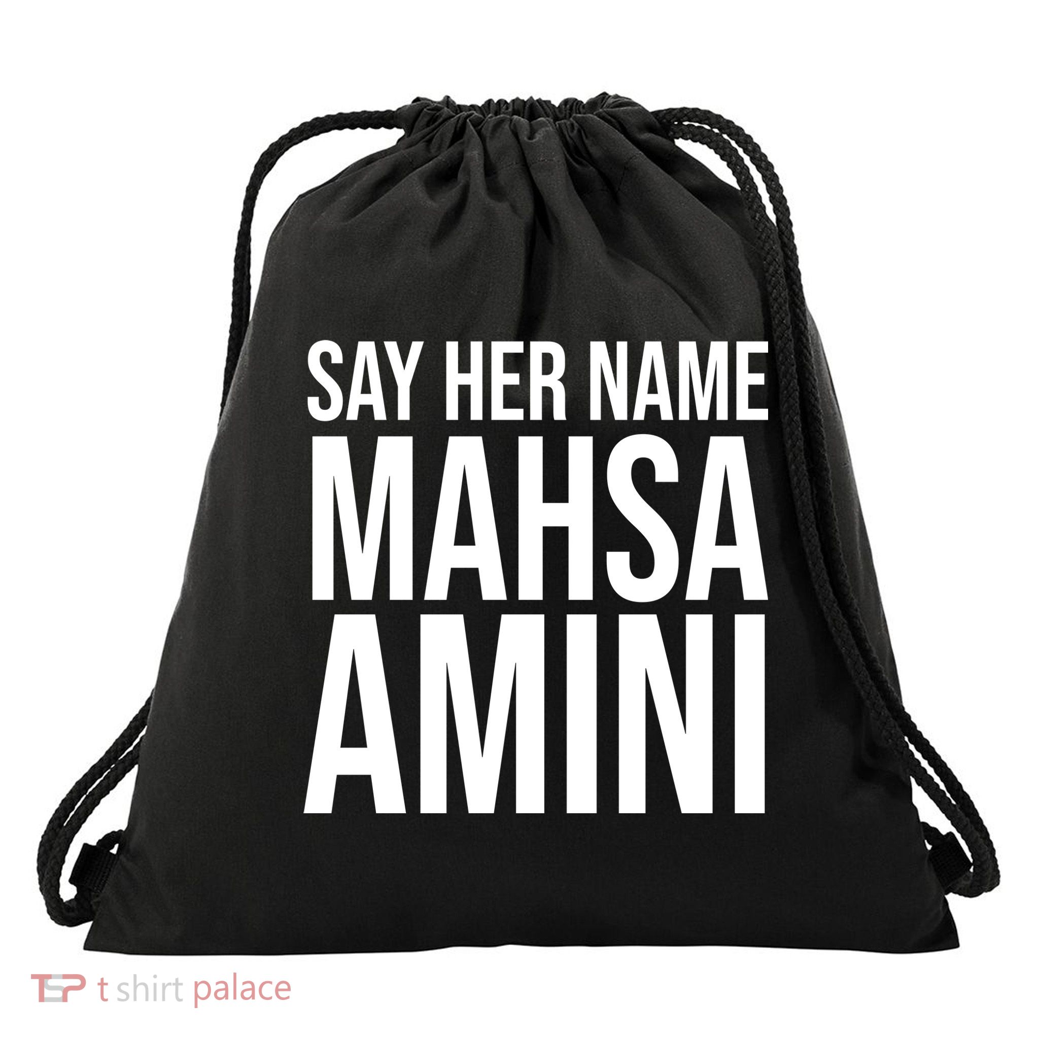 Say Her Name Mahsa Amini Drawstring Bag