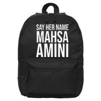 Say Her Name Mahsa Amini 16 in Basic Backpack