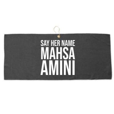 Say Her Name Mahsa Amini Large Microfiber Waffle Golf Towel