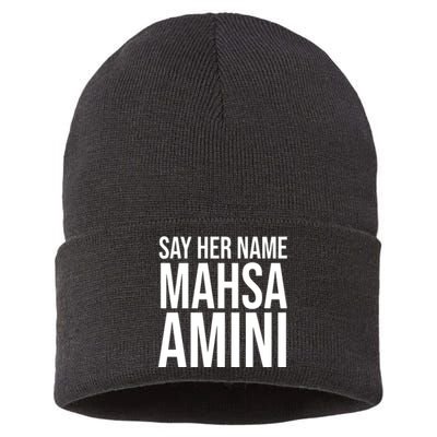 Say Her Name Mahsa Amini Sustainable Knit Beanie