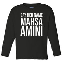 Say Her Name Mahsa Amini Toddler Long Sleeve Shirt