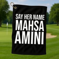 Say Her Name Mahsa Amini Golf Towel