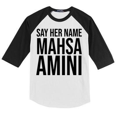Say Her Name Mahsa Amini Kids Colorblock Raglan Jersey