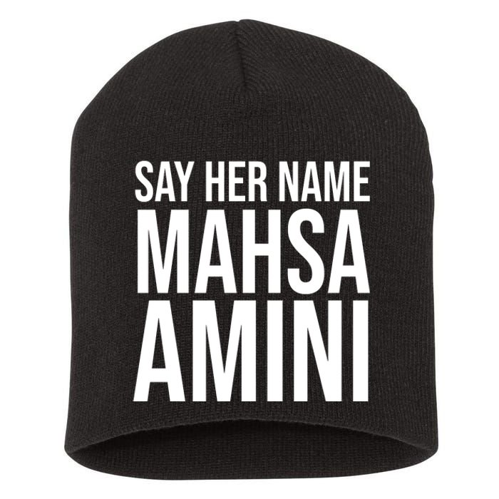 Say Her Name Mahsa Amini Short Acrylic Beanie