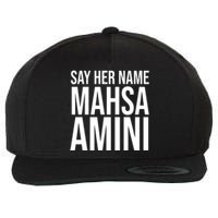 Say Her Name Mahsa Amini Wool Snapback Cap