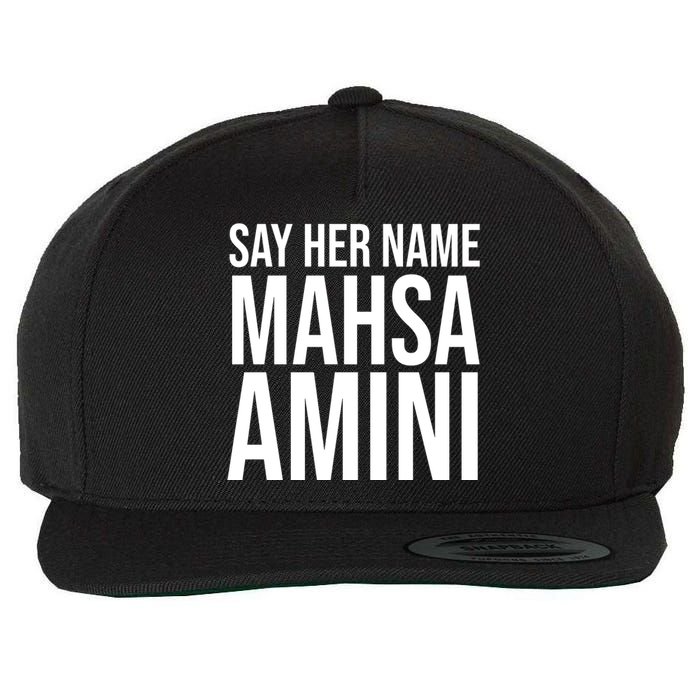 Say Her Name Mahsa Amini Wool Snapback Cap