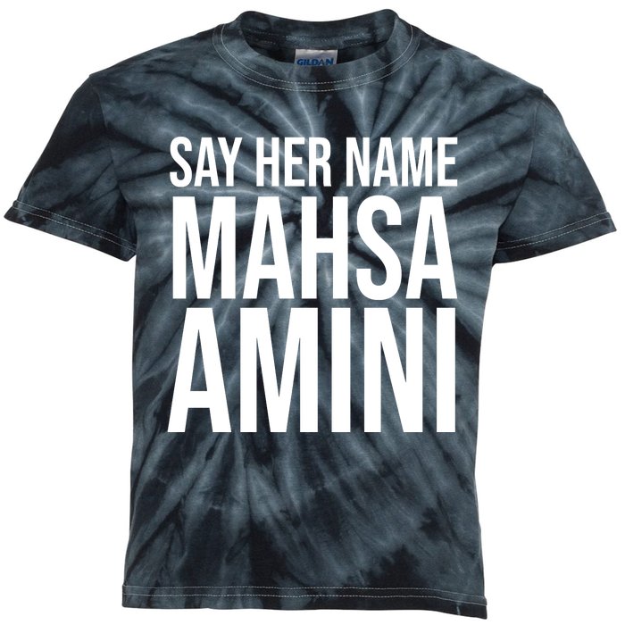 Say Her Name Mahsa Amini Kids Tie-Dye T-Shirt