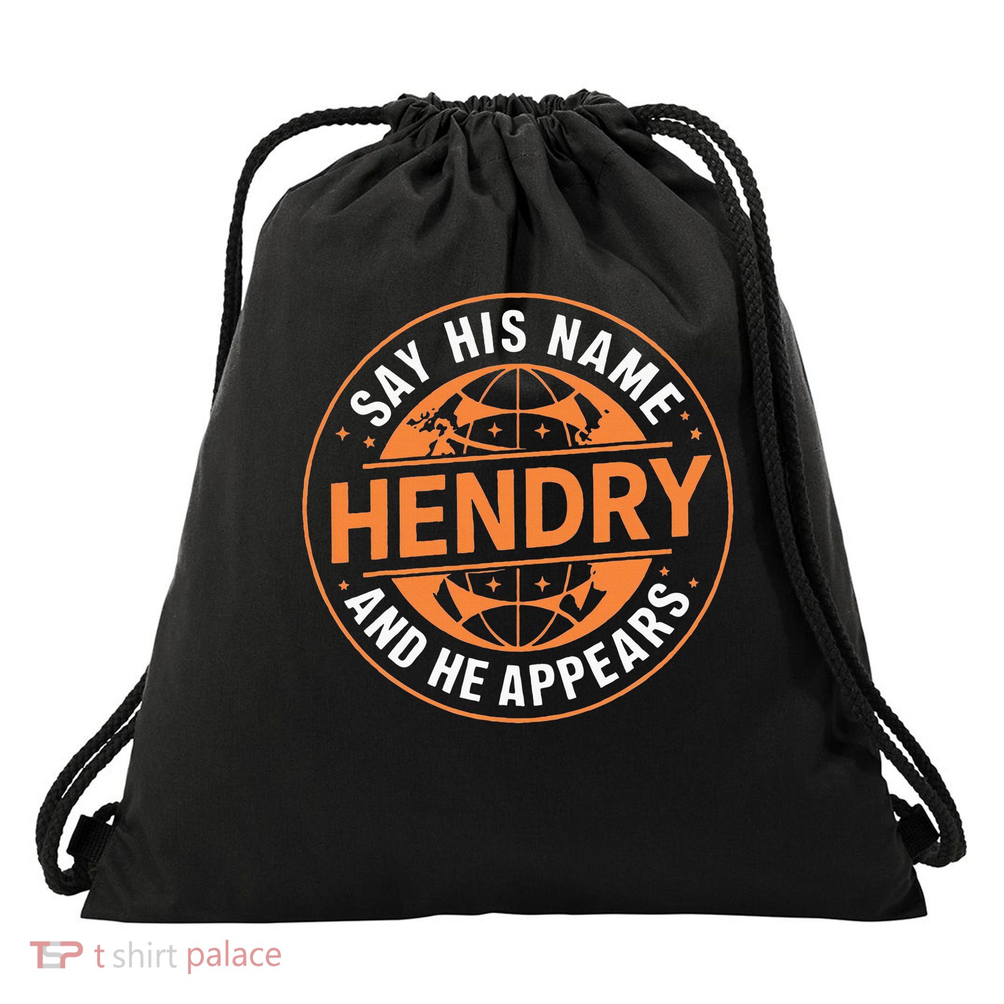 Say His Name And He Appears Joe Hendry Drawstring Bag
