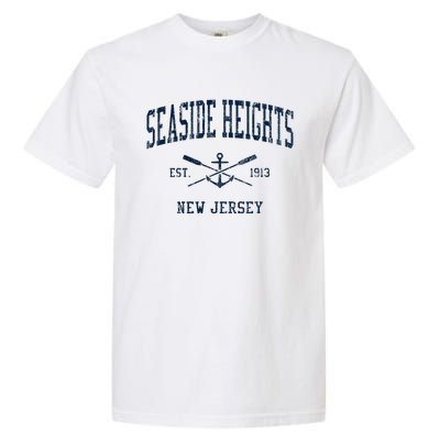 Seaside Heights Nj Vintage Crossed Oars & Boat Anchor Garment-Dyed Heavyweight T-Shirt