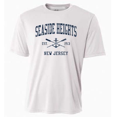 Seaside Heights Nj Vintage Crossed Oars & Boat Anchor Cooling Performance Crew T-Shirt