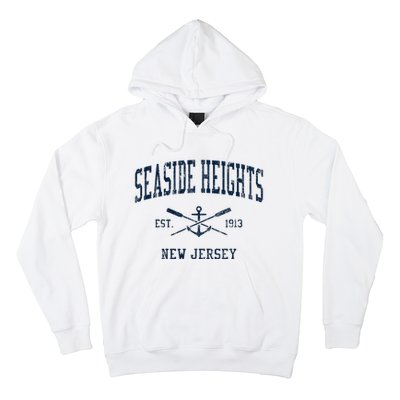 Seaside Heights Nj Vintage Crossed Oars & Boat Anchor Hoodie