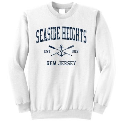 Seaside Heights Nj Vintage Crossed Oars & Boat Anchor Sweatshirt