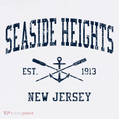 Seaside Heights Nj Vintage Crossed Oars & Boat Anchor T-Shirt