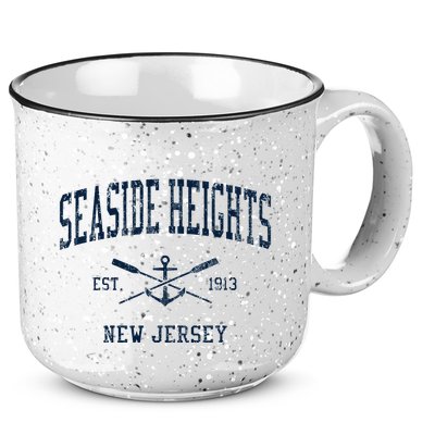 Seaside Heights Nj Vintage Crossed Oars & Boat Anchor 15oz Campfire Ceramic Mug