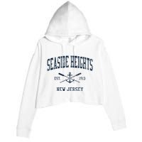 Seaside Heights Nj Vintage Crossed Oars & Boat Anchor Crop Fleece Hoodie