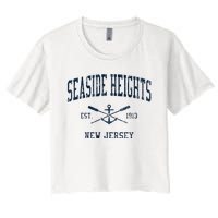 Seaside Heights Nj Vintage Crossed Oars & Boat Anchor Women's Crop Top Tee