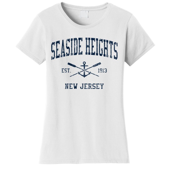 Seaside Heights Nj Vintage Crossed Oars & Boat Anchor Women's T-Shirt