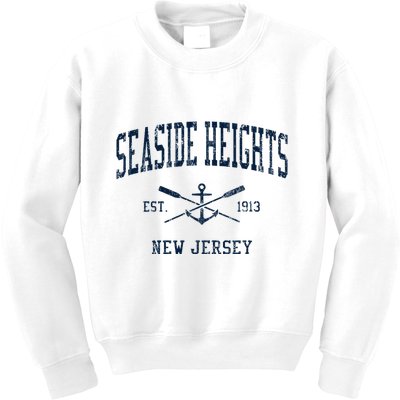 Seaside Heights Nj Vintage Crossed Oars & Boat Anchor Kids Sweatshirt