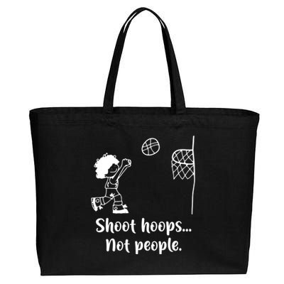 Shoot Hoops Not People Cotton Canvas Jumbo Tote