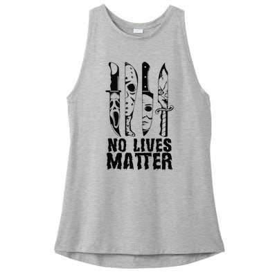 Scary Halloween No Lives Matter Horror Movie Characters Ladies PosiCharge Tri-Blend Wicking Tank