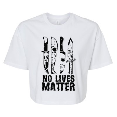 Scary Halloween No Lives Matter Horror Movie Characters Bella+Canvas Jersey Crop Tee