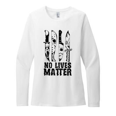 Scary Halloween No Lives Matter Horror Movie Characters Womens CVC Long Sleeve Shirt