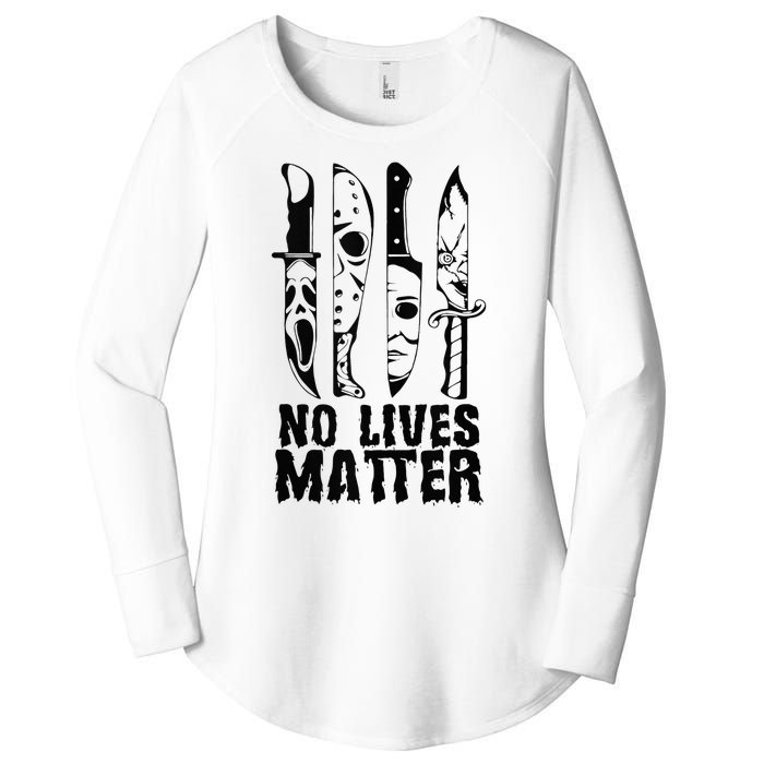 Scary Halloween No Lives Matter Horror Movie Characters Women's Perfect Tri Tunic Long Sleeve Shirt