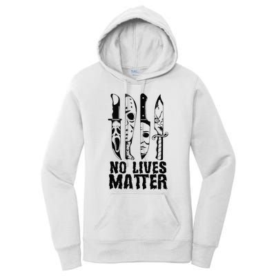 Scary Halloween No Lives Matter Horror Movie Characters Women's Pullover Hoodie