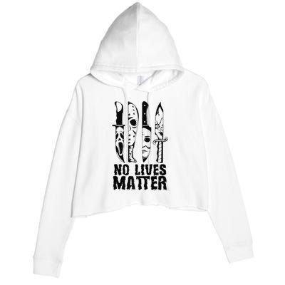 Scary Halloween No Lives Matter Horror Movie Characters Crop Fleece Hoodie