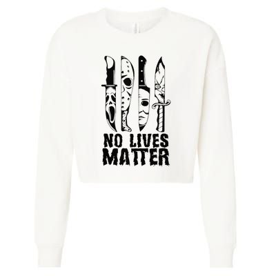 Scary Halloween No Lives Matter Horror Movie Characters Cropped Pullover Crew