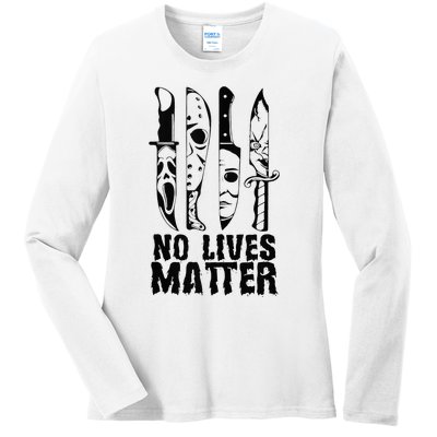 Scary Halloween No Lives Matter Horror Movie Characters Ladies Long Sleeve Shirt