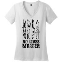 Scary Halloween No Lives Matter Horror Movie Characters Women's V-Neck T-Shirt