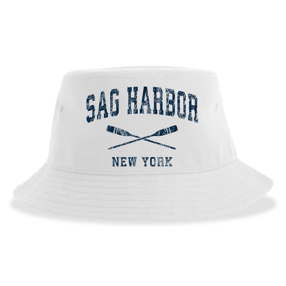 Sag Harbor New York Vintage Nautical Paddles Sports Oars Sustainable Bucket Hat