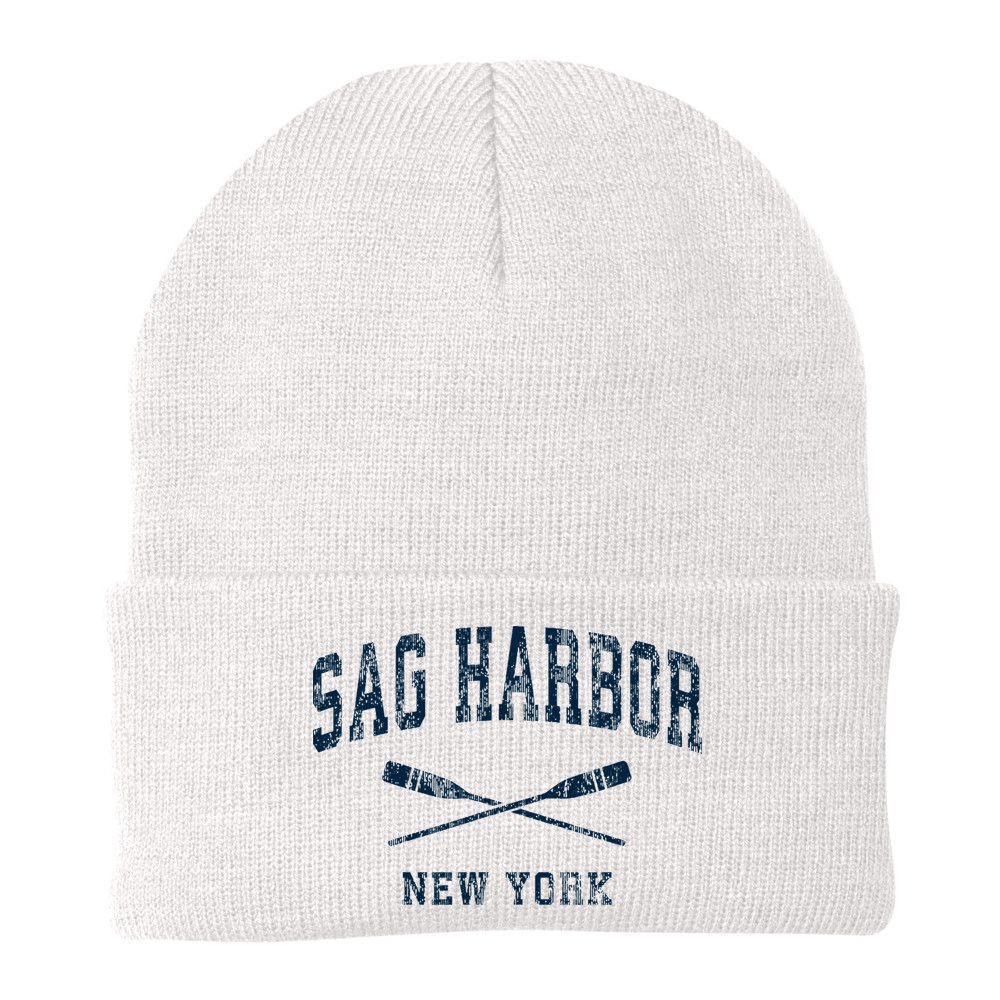 Sag Harbor New York Vintage Nautical Paddles Sports Oars Beanie