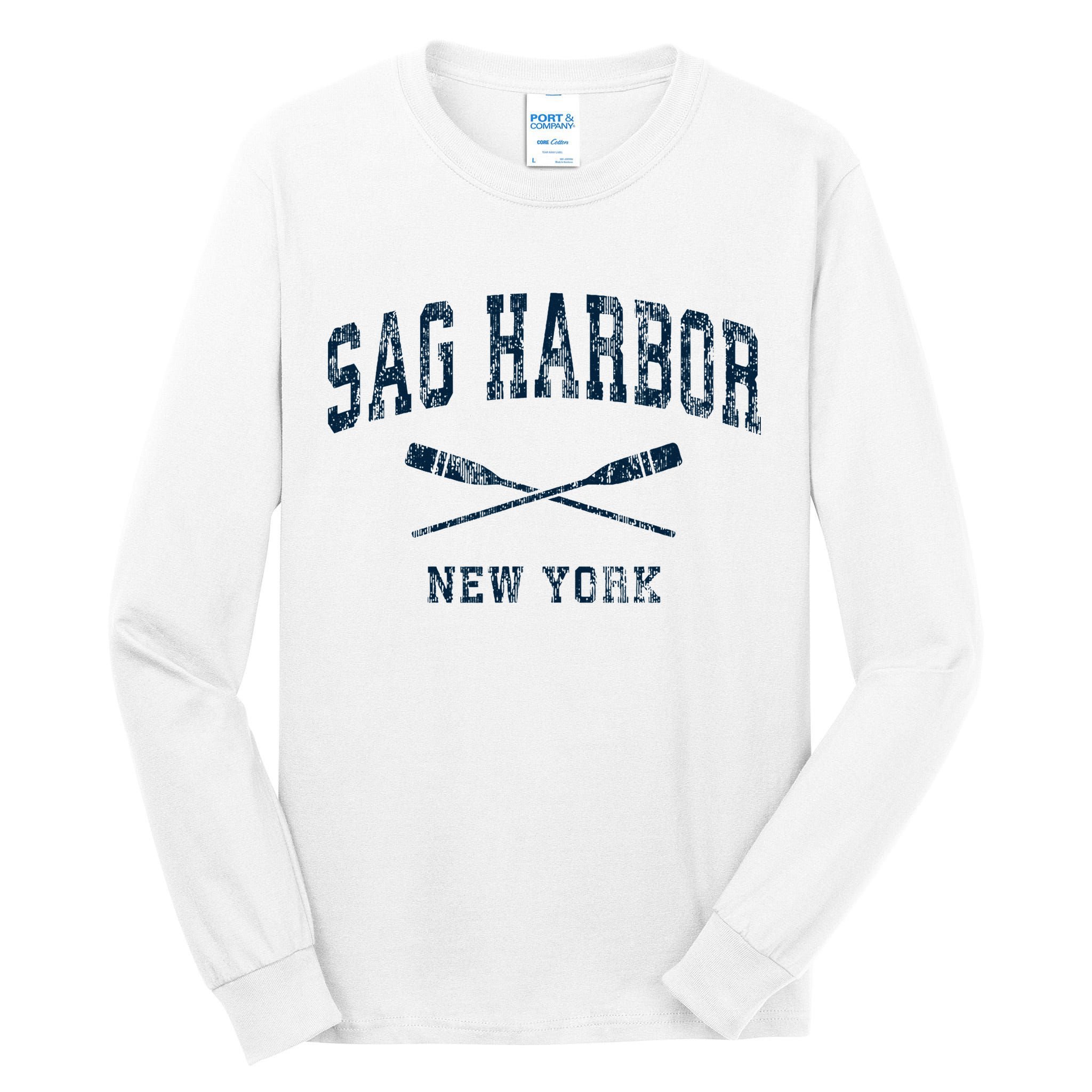 Sag Harbor New York Vintage Nautical Paddles Sports Oars Tall Long Sleeve T-Shirt