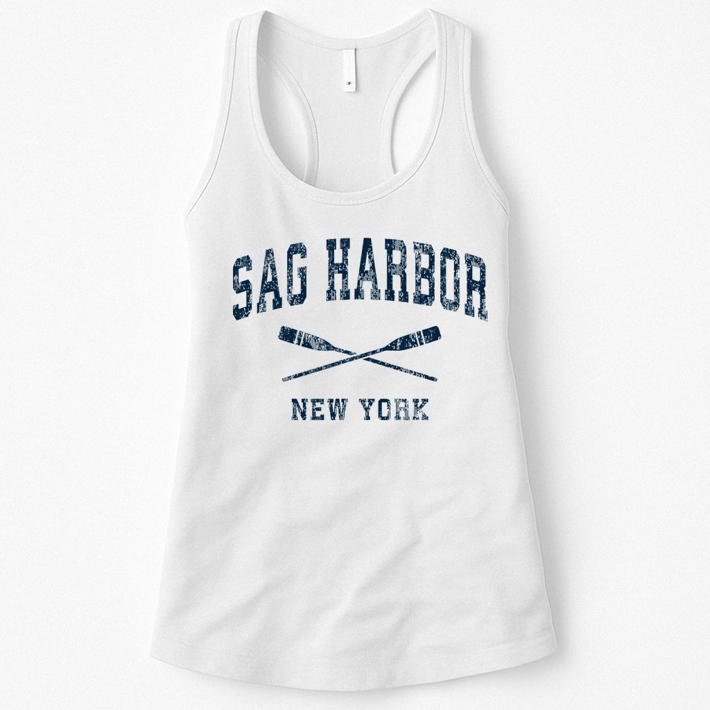 Sag Harbor New York Vintage Nautical Paddles Sports Oars Womens Tank Top