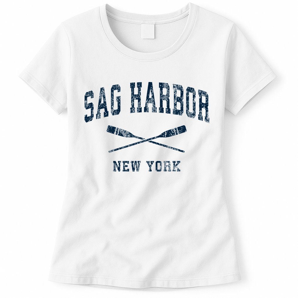 Sag Harbor New York Vintage Nautical Paddles Sports Oars Womens T-Shirt