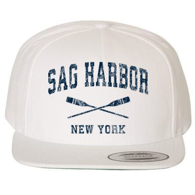 Sag Harbor New York Vintage Nautical Paddles Sports Oars Wool Snapback Cap