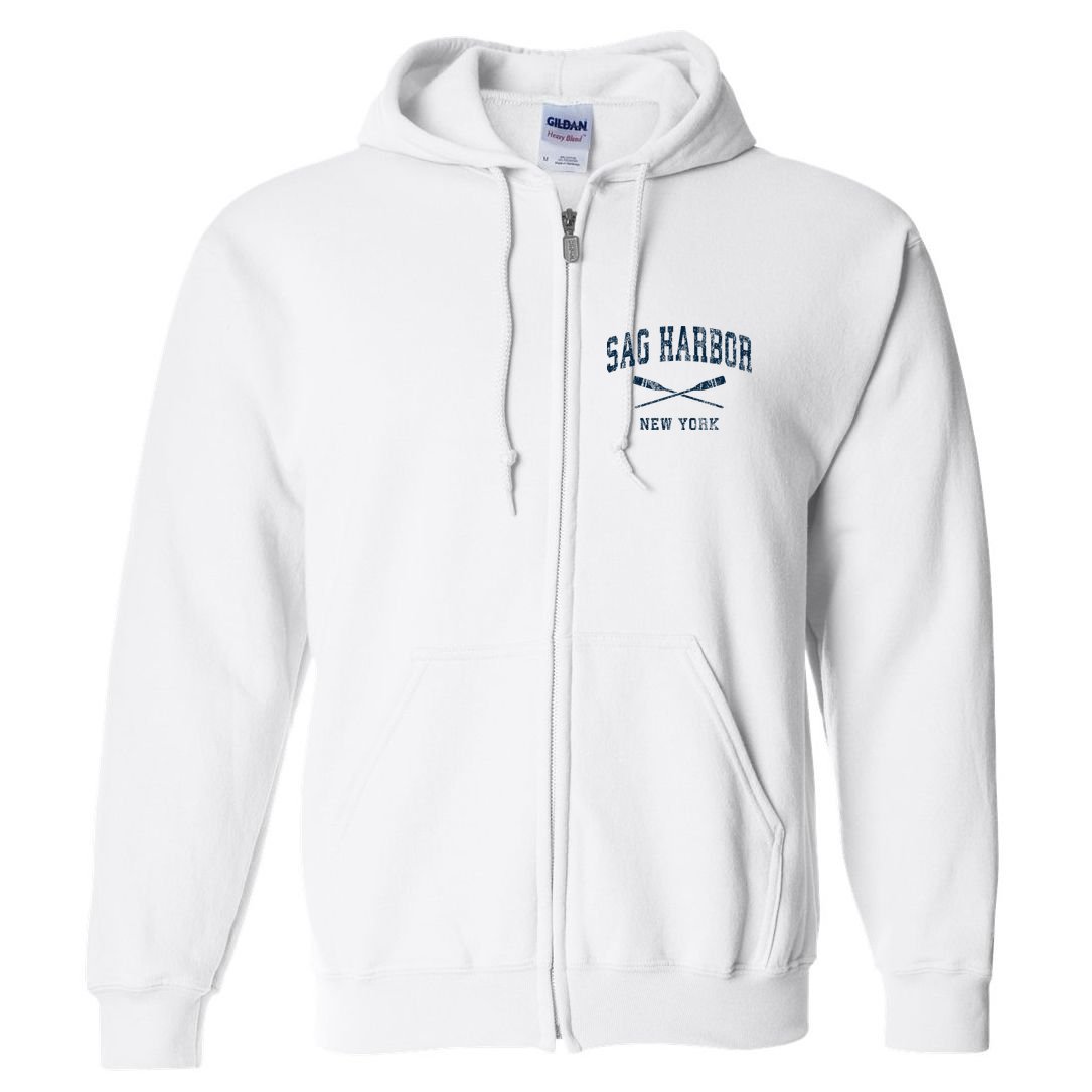 Sag Harbor New York Vintage Nautical Paddles Sports Oars Full Zip Hoodie