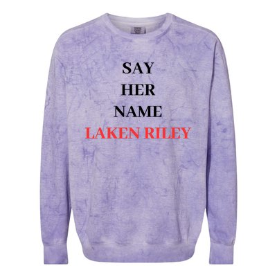 Say Her Name Laken Riley Colorblast Crewneck Sweatshirt