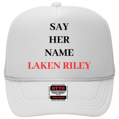 Say Her Name Laken Riley High Crown Mesh Back Trucker Hat